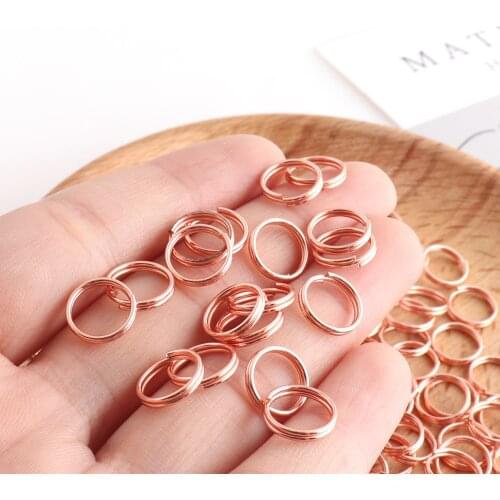 10mm Rose gold color small size metal buckles key ring Jump Rings key chain for garment belt bag Jewelry Findings