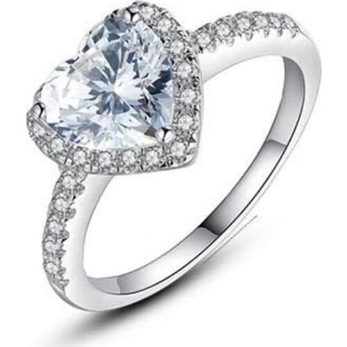 Passed Diamond Test Perfect 1-2ct Moissanite Shaped Love Diamond Ring Heart-shaped Diamond Ring Women Romantic Jewelry