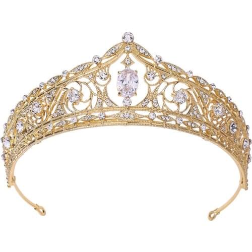Royal Queen Zircon Bridal Head Jewelry Wedding Crown Party Birthday Tiaras Princess Headdress Hair Ornaments Pageant Accessories