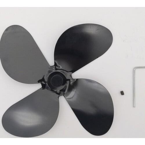 Hot Black Fireplace 4 Blade Heat Powered Stove Fan Log Wood Burner Eco Friendly Quiet Fan Home Efficient Heat Distribution