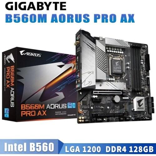LGA 1200 Gigabyte B560M AORUS PRO AX Motherboard Support 10th/11th-Gen DDR4 128GB PCI-E 4.0 M.2 USB3.2 Type-A B560 Placa-Mãe New