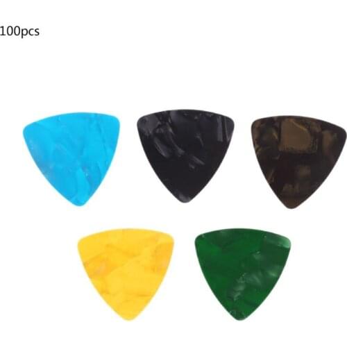 Guitar Pick Plectrum 100pcs Celluloid Instruments 0.46mm Random Color