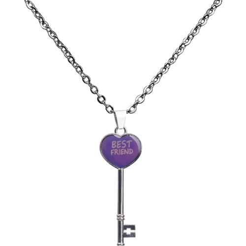 Fashion Mood Necklace Color Change Key Pendant Necklace with 24 inch Chain