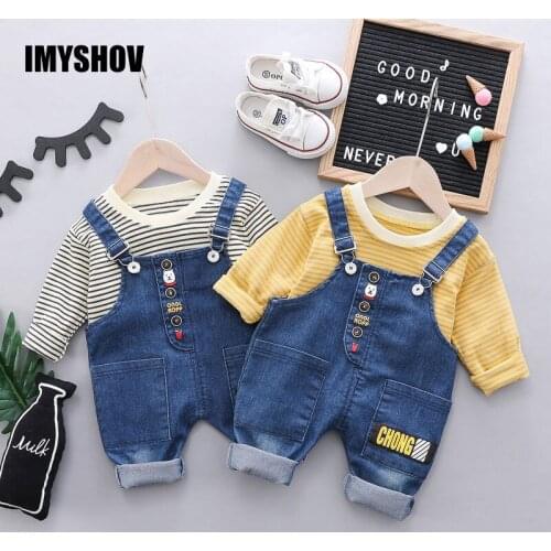 Toddler Baby Girl Clothes Boutique Fashion Kids Clothing For 0-4 Years Little Girls Outfits Denim Overalls+T Shirt Children Sets