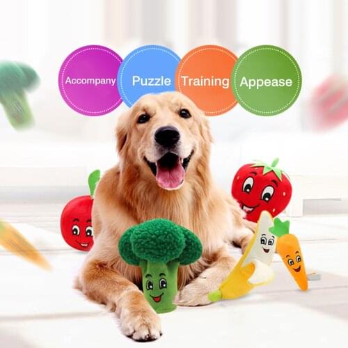 Pet Cats Dogs Squeaky Vocal Toys Plush Toys Educational Toys Banana Carrot Soothing Plush Pet Chew Toys For Dog Cat