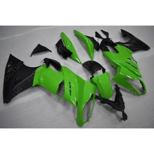 Plastic Fairings for Kawasaki ER-6F 2009 - 2011 Green Black Full Body Kits ER6F 2010 Bodywork for Kawasaki ER-6F 09 10