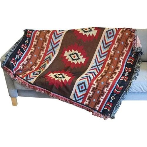 National Style Retro Geometry Throw Blanket sofa cover winter casual blanket for Plane Travel Bed Supplies bay window blanket