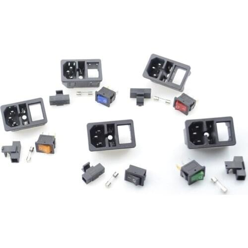 Delivery IEC320 C14 With 10A Fuse! Rocker Switch Fused Power Switch Socket Fuse Switch Electrical equipment