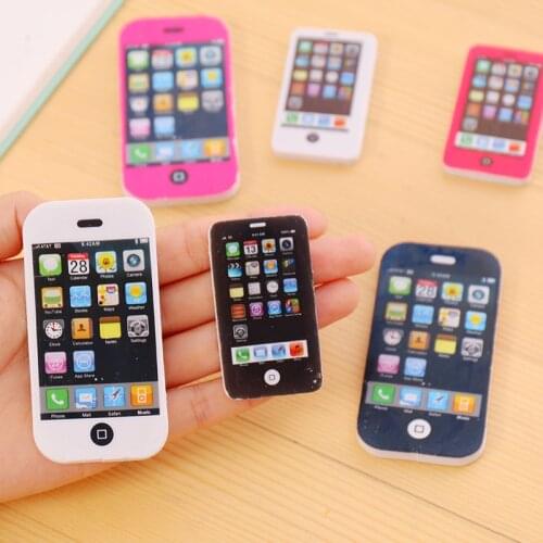 1pcs iPhone modeling Students Pen Shape Eraser Rubber Stationery Kid Toy School Supplies Office series wholesale