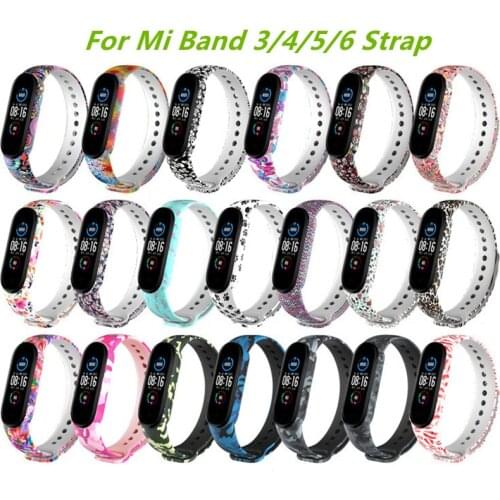 Painted new style For Xiaomi mi band 4 5 6 Strap Replacement Wrist Strap Bracelet Silicone WatchBand for Mi band 3 4 5 Wristband