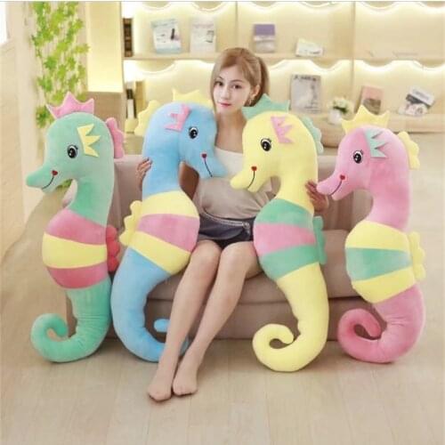 Cute Long Sea Horse Plush Toys Pillow Soft Toys Stuffed Cushion Simulation Lovely Dolls Gift for Kids Girlfriend