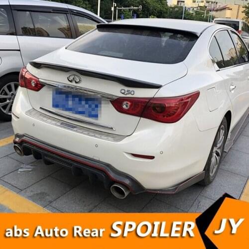 For Infiniti Q50 Spoiler 2015-2018 Q50 SPOILER High Quality Carbon Fiber Car Rear Wing Primer Color Rear Spoiler