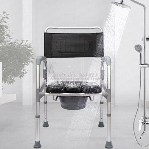 21%Elderly Toilet Chair Disabled toilet pregnant women chair mobile home folding bath chair