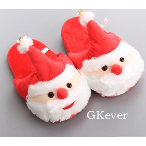 28 cm Santa Claus Slippers Style Toy Women Cute Home Flip Flop Shoes Style Doll Peluche High Quality Women Kids Christmas Gift