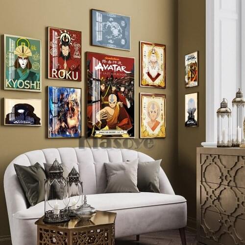 The Last Airbender Cartoon Anime Wall Art Prints Poster East Asian Culture Manga Character Modern Canvas Painting Home Decor
