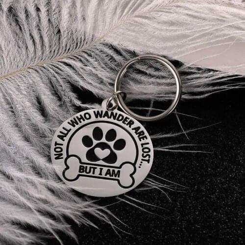 Engraved Pet Tages For Pet Love Stainless Steel Anti Lost Collar Accessories For Dogs Dog Collar Accessory Fixed Single Side