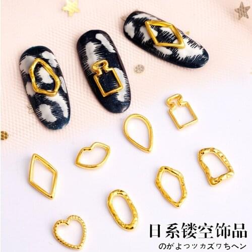 10pcs Oval Round Square Star Rivet Studs Metal Alloy Design Nail Art Rivet Decorations 3D DIY Nail Stickers Jewelry Decor