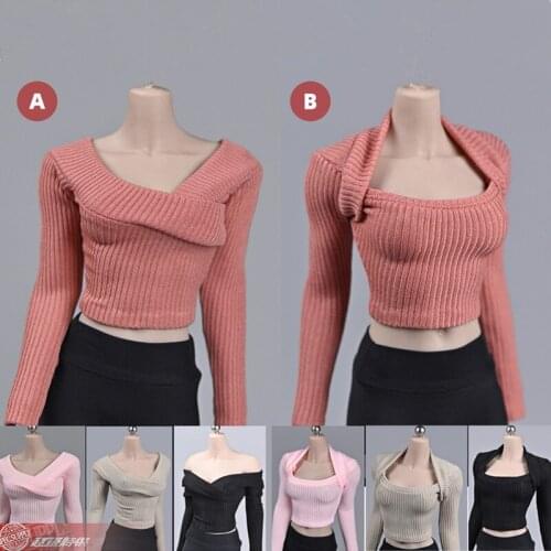 1/6 Womens clothes For tbl ph 12 inch Female Body Model Accessories Trendy Wide-neck Sweater Around The Neck