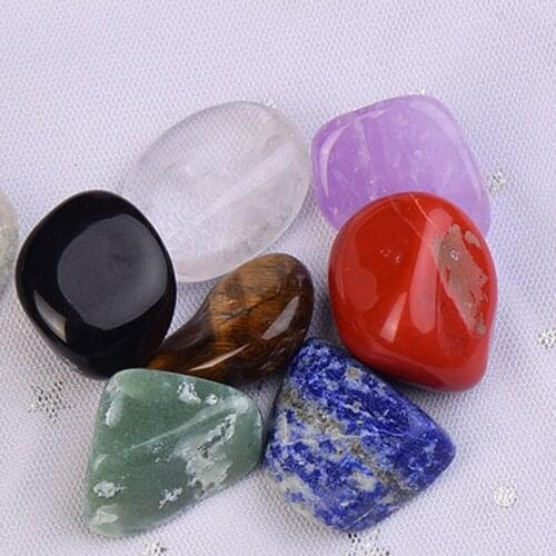 1PC Natural Seven Chakra Stone 7Colors Set Yoga Chakra Irregular Reiki Healing Crystals Stone Individual Stones Comfortable Gift