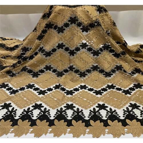 2020 Latest Design 5 Yards African Lace Fabrics High Quality Embroidered Beaded French Tulle Guipure Lace Fabric ! ZQF88295