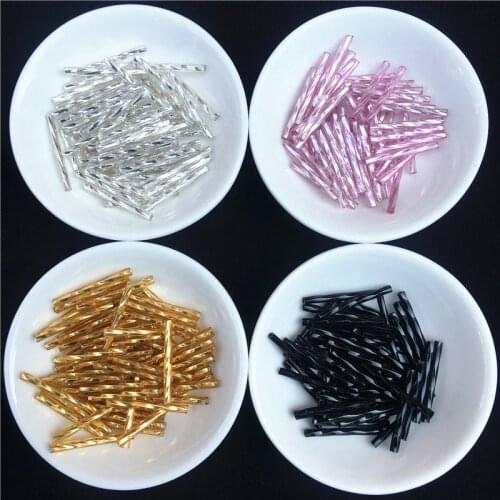 100Pcs/Lot 2.5mm*25mm Czech Twist Bugles 0/8 Glass Tube Seed Beads for jewelry Making,Women Diy Garment Sewing Accessories