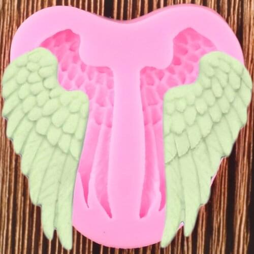 3D Angel Wings Silicone Mold DIY Party Cupcake Topper Fondant Cake Decorating Tools Chocolate Candy Polymer Clay Moulds