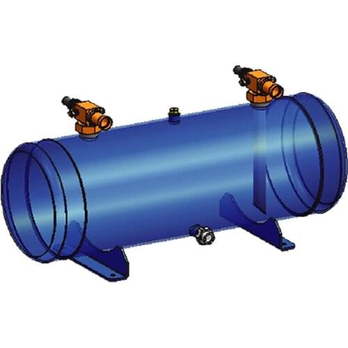 60L liquid refrigerant tank with valve installed in heat pump water heater for swimming pool