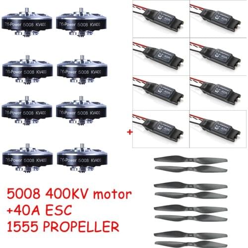 8pcs Brushless Motor 5008 400KV with 40A ESC 1555 Propeller for RC Aircraft Plane Multi-copter