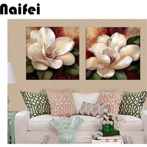 Diy Diamond Embroidery,Flower,Magnolia,5D,Diamond Painting,Cross Stitch,3D,Diamond Mosaic,Decoration,Christmas gift,Two-picture