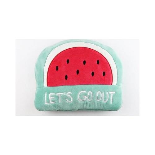Free shipping cartoon watermelon pattern hot water bag Fluffy safe explosion-proof hot water bag without filling water