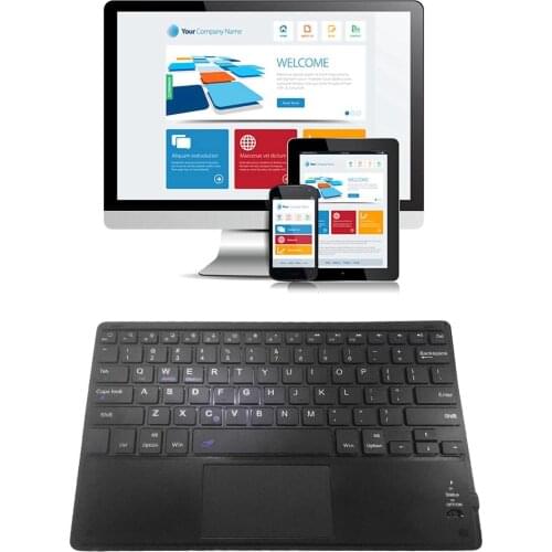 4 Type Ultra Slim BT Wireless Keyboard With Touchpad For Android/Windows/IOS Black Micro USB Charging 40 Hours Working Hours