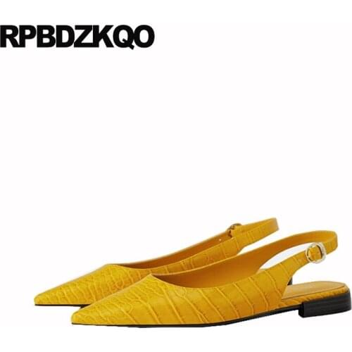 Brand Casual China Pointed Toe Snake Slingback Sandals Ladies Designer Yellow Chinese Unique Breathable Red Women Dress Shoes