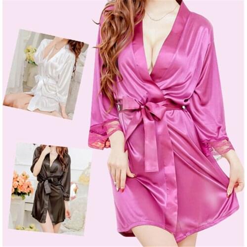 New Satin Bridesmaid Robes,White Faux Silk Wedding Bridal Sisters Dressing Gown/ Kimono Bathrobes