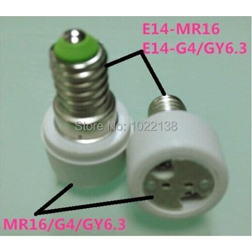 Hot 10pcs E14 TO MR16 LED socket adapter E14 TO G4 LED bulb base extender E14 TO GY6.3 Lamp holder E27-MR16 Converter Free Ship
