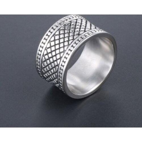 12MM Wide Ring Men Solid Stainless Steel Punk Rocker Boys Mens Rings Size 12 13 Fashion New Male Biker Jewelry Dropshipping Gift