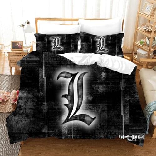 Japan Anime Death Note Bedding Set Modern 3D Print Comforter Luxury Queen King Single Size Duvet Cover Set Home Textile Decor