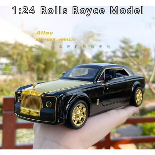 1/24 Rolls-Royce Smart Movie Car Model Simulation Sound and Light Pull Back Alloy Car Limousine Model Decoration Collection Gift