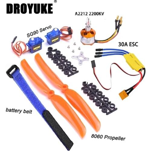 Droyuke A2212 2200KV 2212 Brushless Motor 30A ESC Motor 6035 Propeller SG90 9G Micro Servo for RC Fixed Wing Plane Helicopter