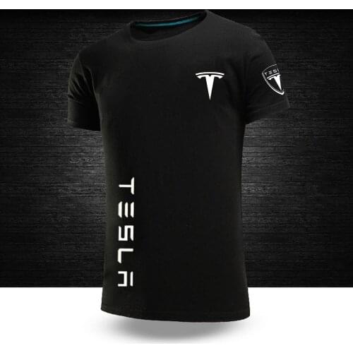 2021Mens Tshirts Male Funny Tesla Graphic Tops Casual Fashion Short Sleeves 100%Cotton Unisex Round neck Hip Hop Sport Tee