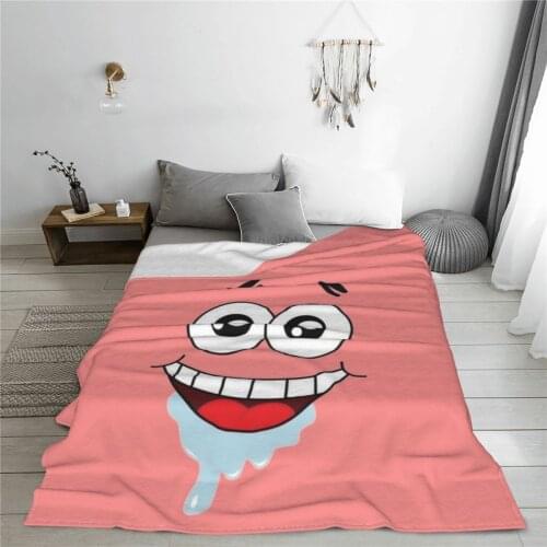 Soft warm flannel Sponge Baby blanket Anime mr krabs blankets for airplane travel Bedspread Wrap