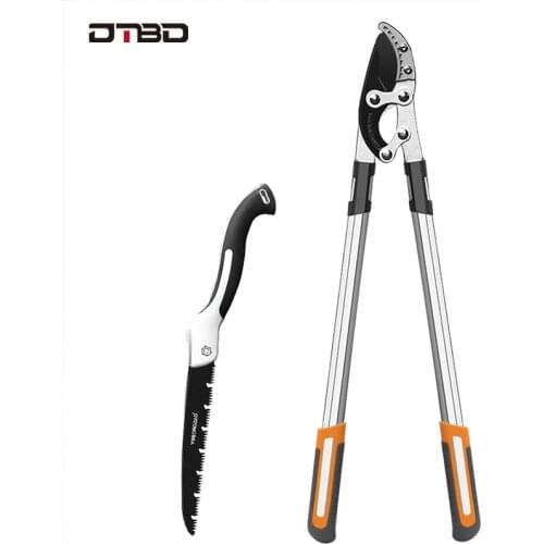 DTBD 2Pcs Heavy Pruning Shears Set Telescopic Tree Secateur Tool Fence Shear High Branch Pruning Tool Set For Garde Grass