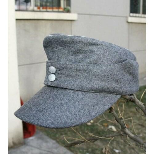 WWII GERMAN WH EM OFFICER M43 M1943 PANZER WOOL FIELD CAP GREY OUTDOORS armyshop2008