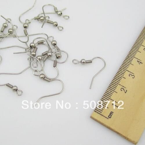 NEW Wholesale 1000Pcs PLATED White K EARRING HOOK COIL EAR WIRE FIT jewelry making