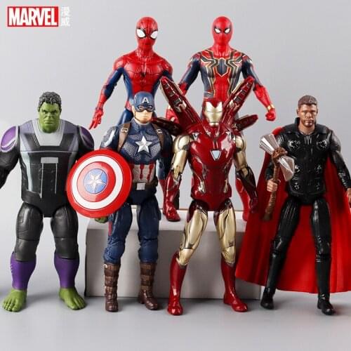 Genuine Original Box Marvel Avengers Infinity War Figure 17.5cm Adjustable Superhero Figure IronMan Hulk Spiderman Thanos Figure