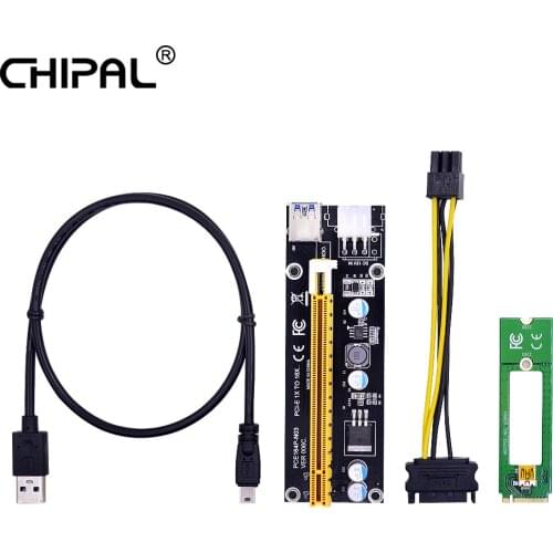CHIPAL PCI-E Riser Card M2 to USB3.0 NGFF M.2 M Key to USB 3.0 PCIE 16X 1X Extender with Power for Graphics Card