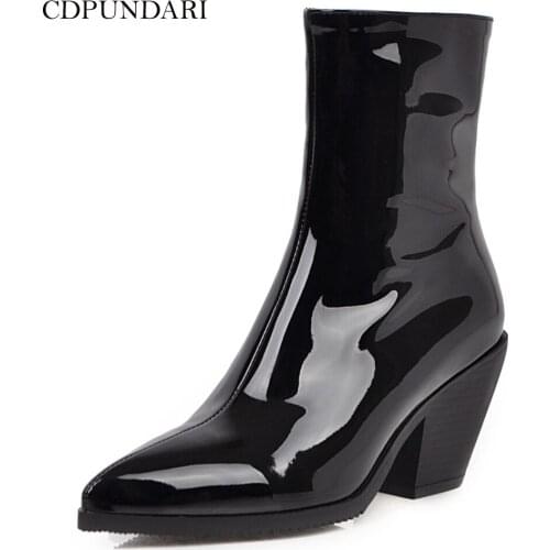 CDPUNDARI Sexy Ankle boots for women High heels boots Ladies winter shoes woman Western boots