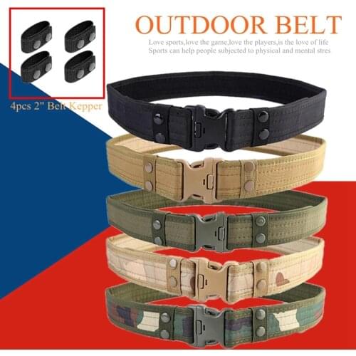 2inch Tactical Belt 130cm Adjustable Outdoor Hiking Camping Cycling Waistband Paintball Training Duty Belt for Men Women