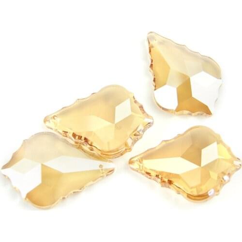 Champagne 38mm/50mm/63mm/76mm Crystal Glass Chandelier Crystal Maple Leaf Crystal Hanging Pendant For Lamp Part