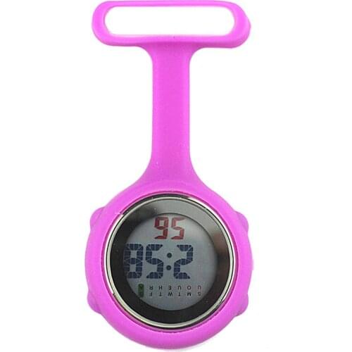 1Pc Silicone Digital Display Dial Clip-On Fob Nurse Brooch Pin Hang Pocket Electric Watch Drop Shipping