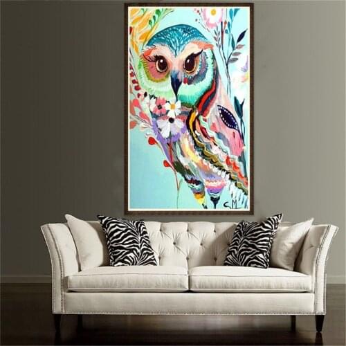 Owl DIY Crystal Diamond Rhinestone Painting Cross Stitch Kit Home Decor Needlework Craft 20x30cm